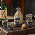 Japanese Ceramic Sake Bottle Vintage Ceramic Liquor Flagon Set Household Porcelain Japanese Sake Pots
