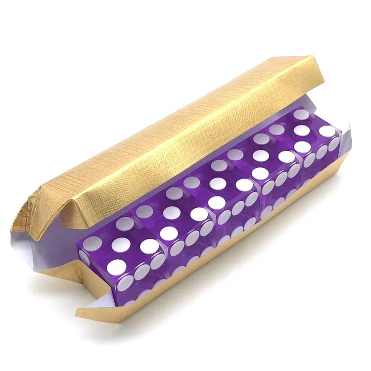 Durable Glassy 19mm Precision Backgammon Go Casino Dice Professional with Wrap Foil Paper
