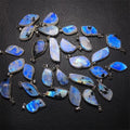Natural Blue Moonsrone Pendant S925 Silver Set Healing Stones Crystal Pendant