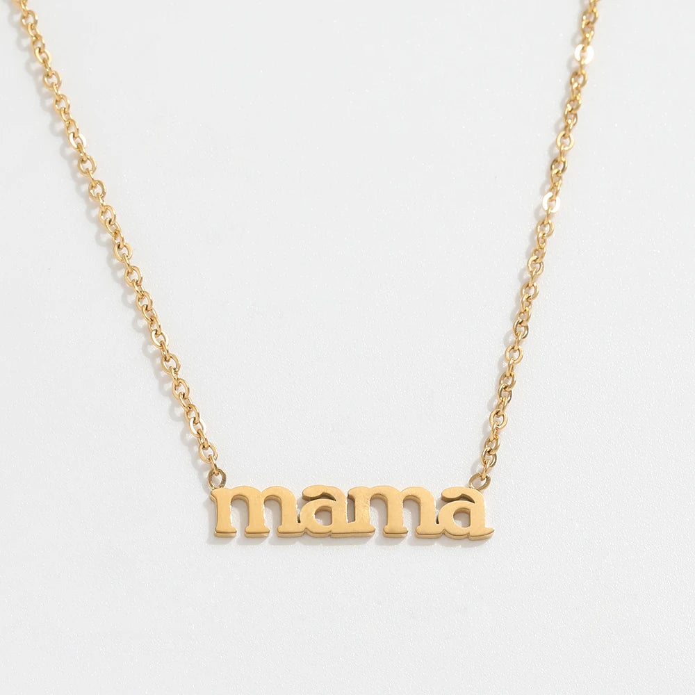 Joolim Jewelry 18K Gold Plated Stainless Steel Mama Necklace Pendant Necklace Wholesale Gift