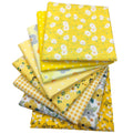 8 Pcs Yellow Flower Pattern 100% Cotton Eco-Friendly Durable Smooth Colorful Precut Quilting Fabric Squares Sheets DIY Patchwork