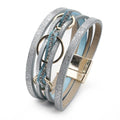 Cross-border New European American Style Leather Bracelet Magnetic Design Creative Multi-layer Leather Bracelets for Women