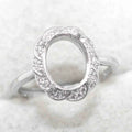 Sterling Silver 8*10mm Semi Mount Ring Empty Frame Blank Support Claws Setting S925 Base Holder Without Center Stone for Inlay