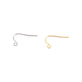 50pcs 304 Stainless Steel DIY Earrings Hooks Clasp 14K Gold Plated Handmade Jewelry Making Accessories Earwire Base Material