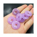 Jade Jewelry Necklace Accessory Violet Purple Jade Donut Pendant Charm Semi-precious Stone Natural Vintage Geometric Anniversary