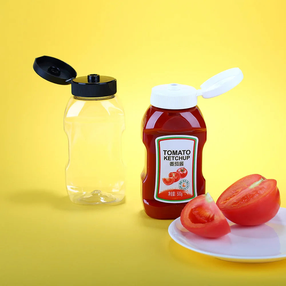Wholesale 250ml 360ml Food Grade PET Ketchup Salad Sushi Jam Ketchup Extruded Plastic Bottle