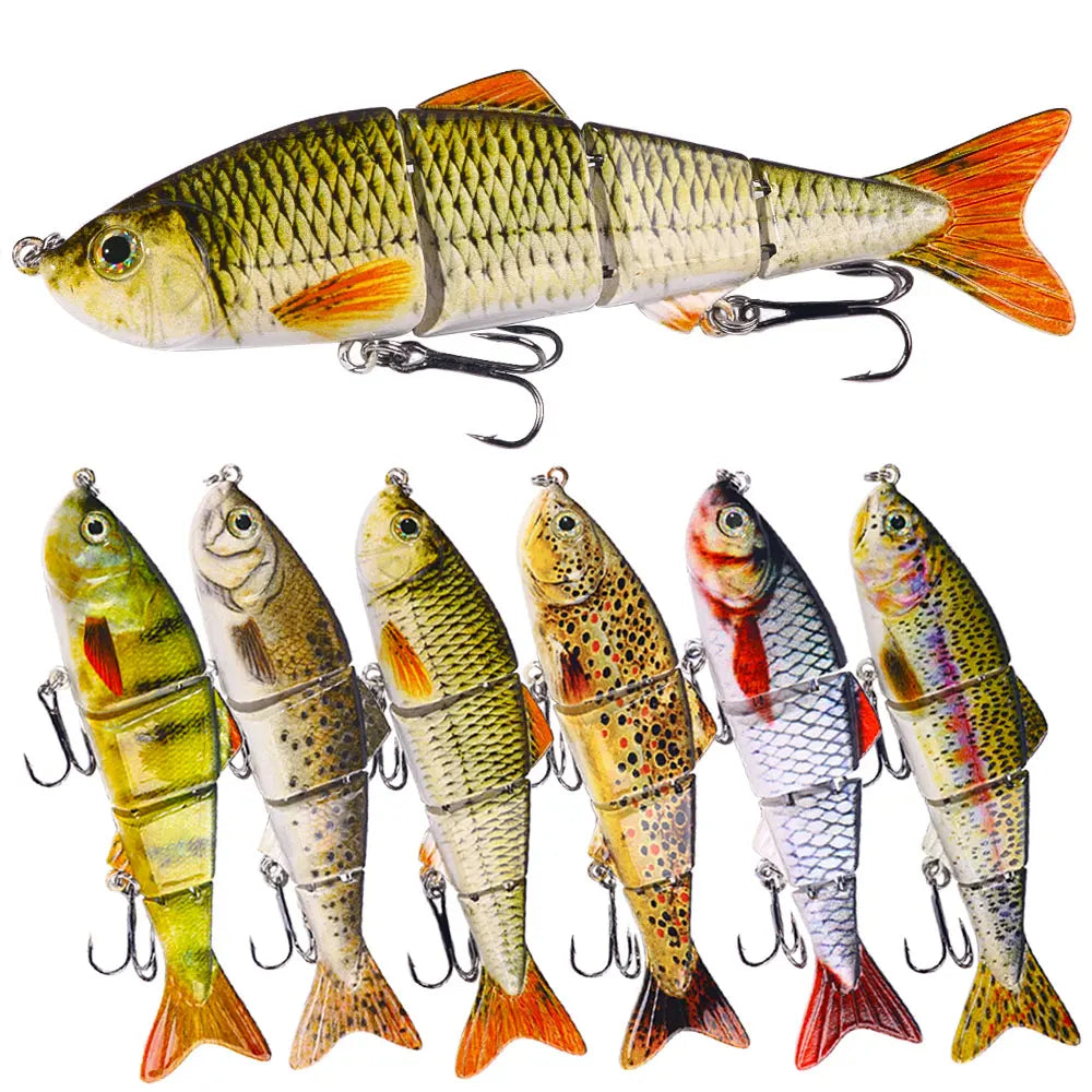Bass Artificial Lifelike Swim Bait Multi Jointed 3 Segmented Swimbait Fishing Hard Lures