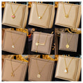 Women's Tanish Free Waterproof Gold Plated Jewelry Accessories Bijoux Acier Inoxydable Stainless Steel butterfly Heart Necklace