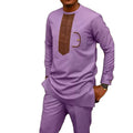Men's African Kanga Clothing Cotton Adults Dress with Long Sleeves Modern Style Embroidery Support Design and Print