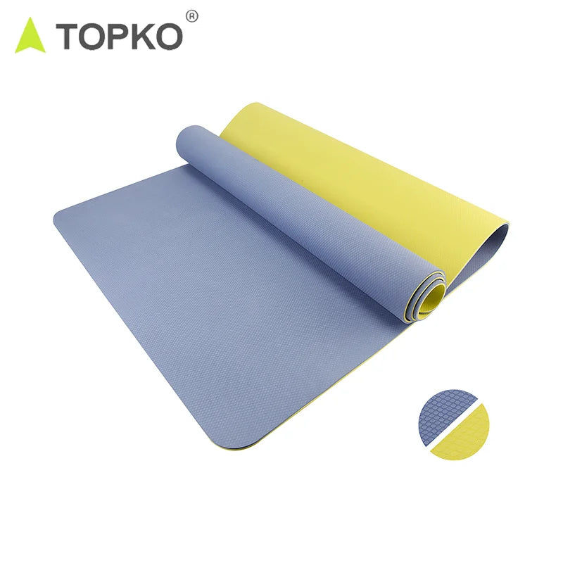 TOPKO Ready to Ship Double Layer TPE Yoga Mat Hot Selling Floding Yoga Mat