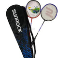 SunRock Hard/Soft Carbon Fiber Shaft Defensive Type Badminton Racket Set for Amateur Intermediate Senior Universal Fit