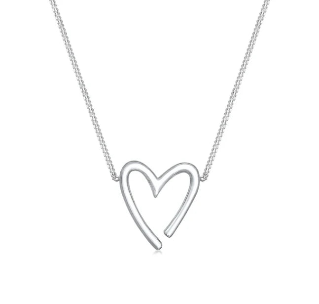 Inspire Jewelry Wholesale 18K Gold Plated Cut Heart Geometric Pendant Necklace Fashion Minimalist Style Women Stainless Steel