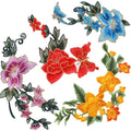 Ethnic Cheongsam Iron-on Applique Sticker Diy butterfly Peony Flower Embroidery Motif Textile Decor Performance Costume Patch