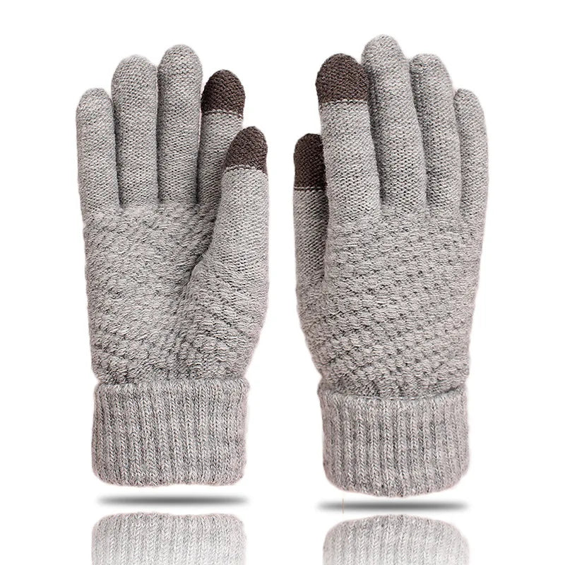 Female Stretch Knit Gloves Mittens Winter Warm Accessories Magic Touch Screen Sensory Gloves for Women Gloves Girl