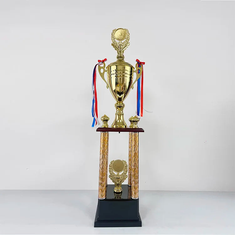 Large Trophy With Gold Metal Cup for Sport Events Awards MH-J0074