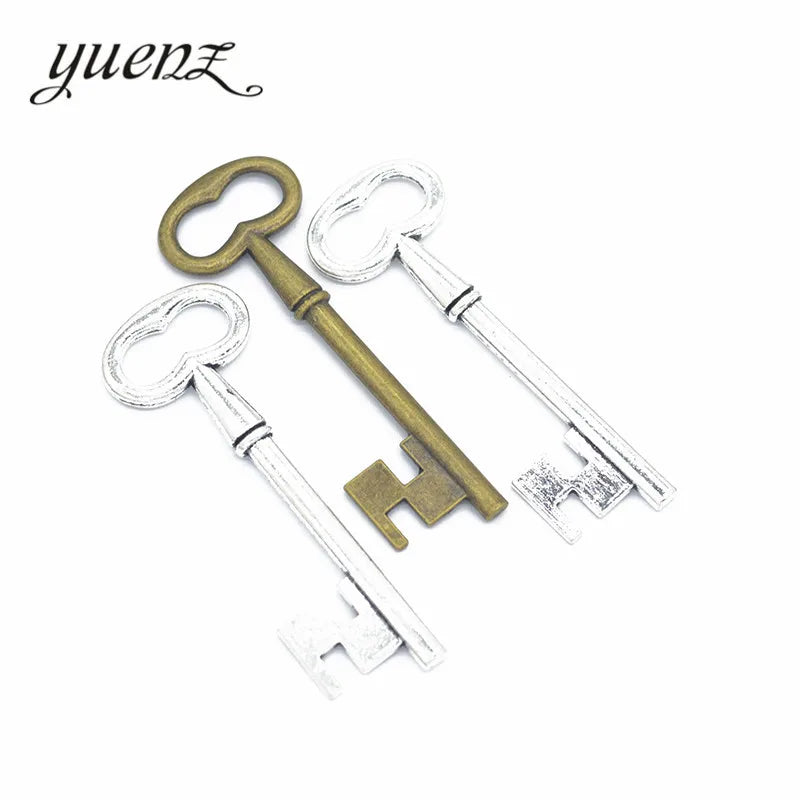 YuenZ 2 Color Antique Silver Color Metal Key Charms Pendants for Jewelry Making Diy Handmade Jewelry 57*20mm O238