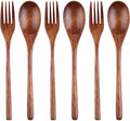 Tailai Wooden Spoons and Forks Wooden Tableware Kitchen Flatware for Food Desserts Soup Salad Fruit
