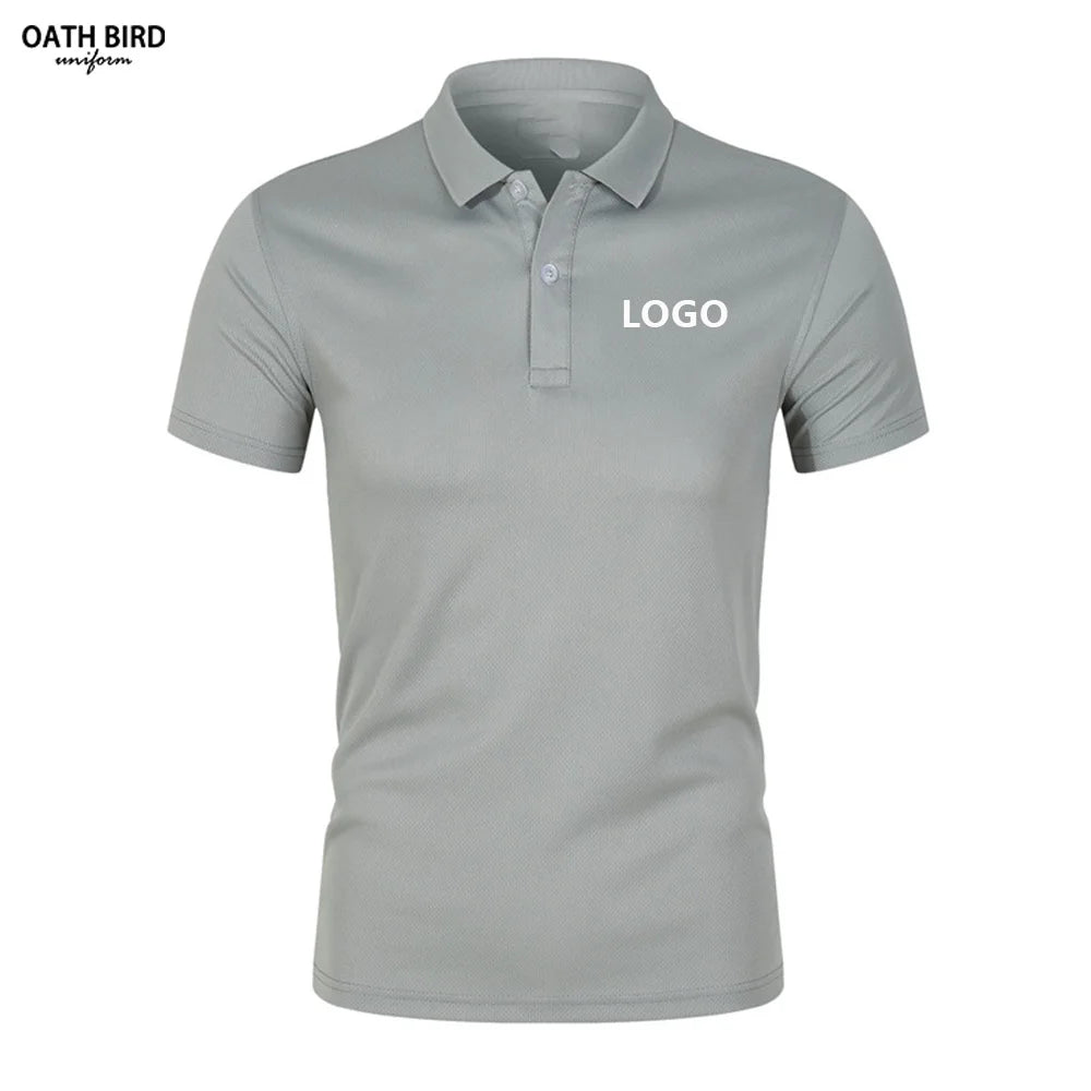 Custom Embroidered Printing Logo Quick Dry 100% Polyester Mens Blank Plain Uniform Golf Polo Shirt