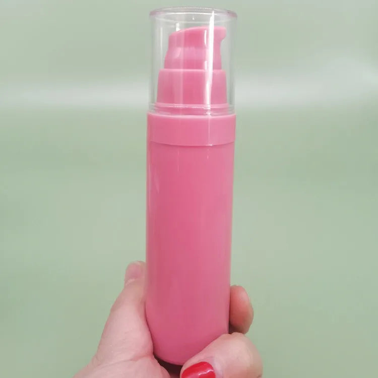 Factory Airless Pump Bottle Empty Cosmetic Containers Stock Low Small Quantity 15ml 30ml 50ml Silver Screen Printing Plastic