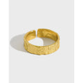 S925 Sterling Silver Personalized Gold Ring Irregular Concave-convex Opening Adjustable Rings for Men Women