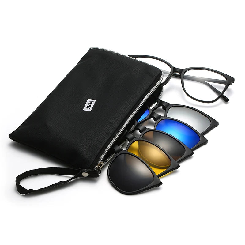 2021 Trendy Polarized Retro Tr90 Frame Multifunction Women Clip on Sunglasses