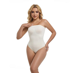 Hot Selling T-Shaped Flat Angle Jumpsuit Slim Fit Detachable Shoulder Straps Nylon Shapewear Bodysuit Knitted Waist Shaper XS