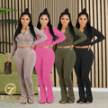 Truen 2024 Women's Casual Stand Collar Top and Pants Set New Arrival Long Sleeve Full Zipper Tracksuits