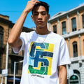 Wholesale 100% Cotton Yarn Dyed Eco-Friendly Breathable Oversized Vintage Streetwear T-shirts with Front Logo Customizable