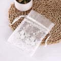 13x18cm Embroidered Small Bags Lace Gift Pouch Drawstring Packaging Eco Friendly Mesh Soap Bags Organza Jewelry Bag 5x7