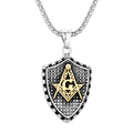 Fashion Men's Necklace Jewelry Stainless Steel Masons Pendant Gold Plated Masons Necklace for Man