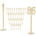 1-40 13.7'' Tall Natural Color Wooden Table Numbers for Wedding Reception Cafes Restaurants Hotels Parties Event