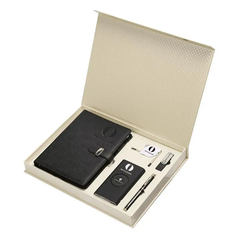 2026 Wholesale New Trendy 10000MAH Powerbank with Notebook USB Flash Drive and Pen Corporate Business Gift Set for Business