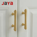 JAYA High Quality Luxury Modern Solid Brass Gold Pulls Knobs Kitchen Brushed Brass Cabinet Furniture Door Handle