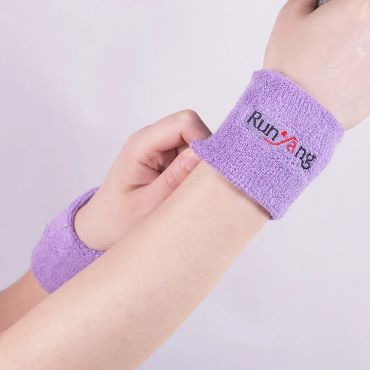 Wholesale Custom Logo Embroidered Cotton Terry Cloth Sports Wristband Sweatband for Basketball Tennis Gym Fitness