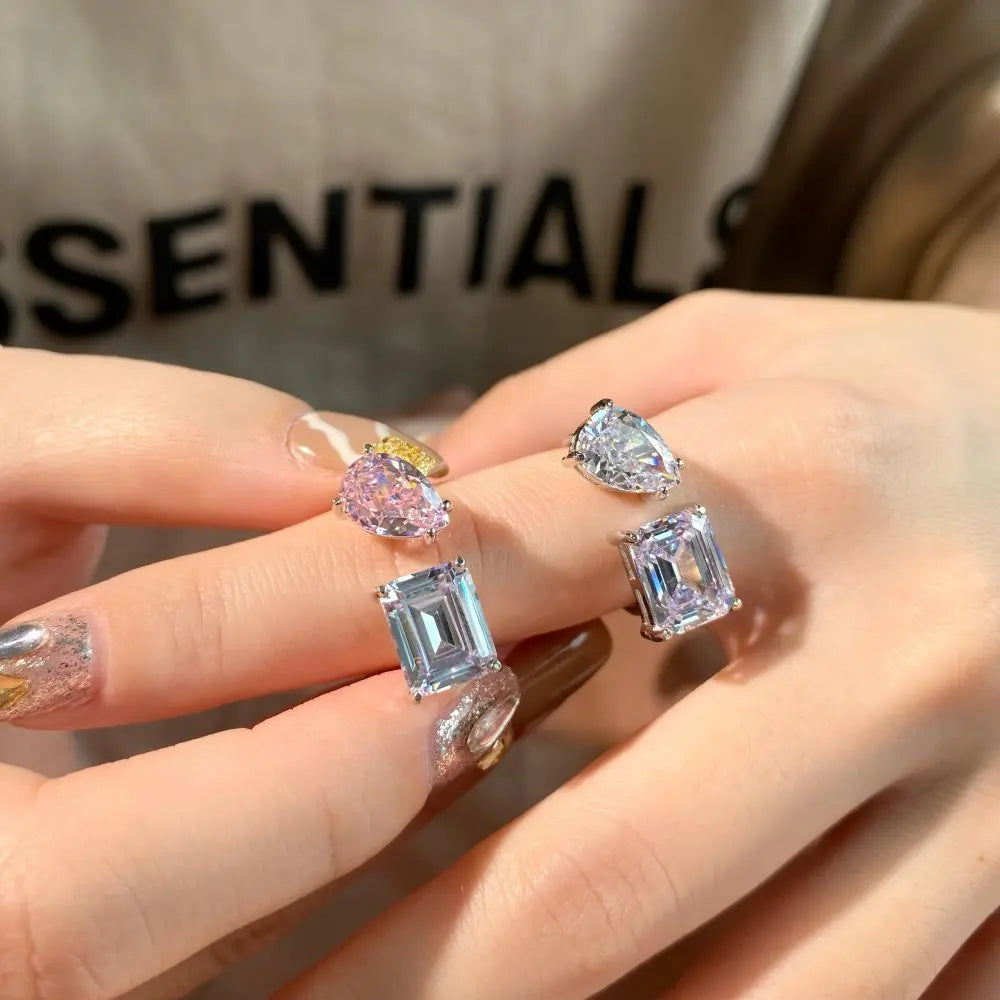 Wholesale Luxury Adjustable Diamond Rhinestone Ring