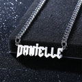 Custom Name Stainless Steel Cursive Letter Princess Angel Babygirl Gold Silver Tone Necklaces for Girls Gift