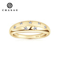 Valentine's Day Jewelry Engagement Diamond 1.5mm Real 18K Gold Plated 925 Silver Band Bezel Setting Star Moissainte Rings