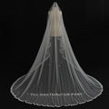 QUEENS GOWN Custom Bridal Veil Character Embroidery Text Flower Lace Veil Long Train Custom Bride Dress Veil for Wedding