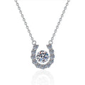Fine Jewelry Grade D 1Carat Moissanite Diamond Jewelry 925 Sterling Silver Horseshoe Moissanite Pendant Necklace Women MegaBDM