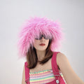 Women's Unique Oversized Furry Bucket Hat New Winter Fluffy Fuzzy Fishman Cap Faux Fur Material for Casual & Cycling