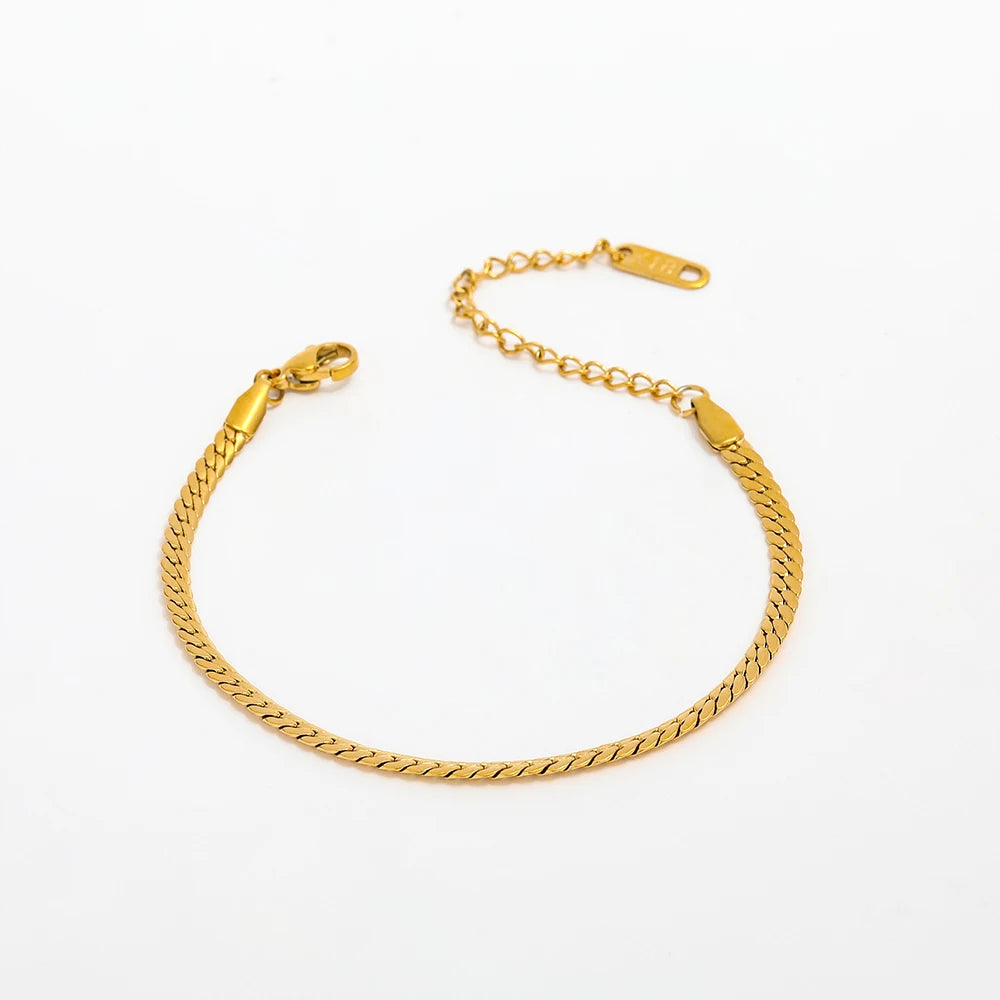 Joolim Jewelry Wholesale Herringbone Chain Bracelet Stainless Steel Jewelry