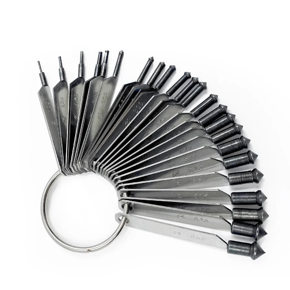 1-6.5mm Diamond Sizer Stone Gauges Kit Diamond Setting Measuring Key Diamond Inlaid Measuring Tool for Jewelry Making