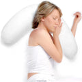 V Shaped Lightweight 100% Cotton Bed Pillow Contoured Support Neck Side Sleeper Woven Removable Washable 24x24 Inch Anti-Dust