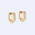 LOZRUNVE Wholesale 925 Sterling Silver Fashion Small Hexagon Huggie Hoop Earring