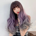 26" Cheap Quality Natural Long Curly Pink for Synthetic Machine Made Wigs Transparent Silk Base Wholesale Prices Body Wave