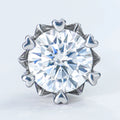 Custom Fine Jewelry 0.5ct Round Snowflake Screw Back 925 Sterling Silver Diamond Mossanite Moissanite Stud Earrings for Women