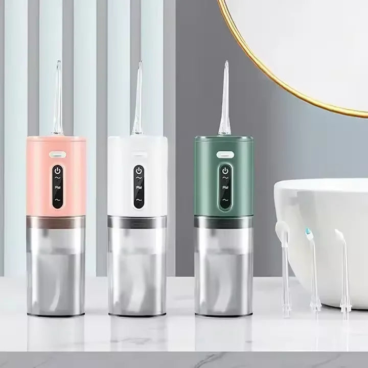 For Electric Water Flosser 280ML IPX7 Waterproof Rechargeable 3 Modes Portable Teeth Cleaner 2 Pcs Nozzles for Home