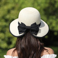 Ladies Style Straw Hat  Beach Hat Bow Summer Big Brim Anti UV Sunscreen Hat