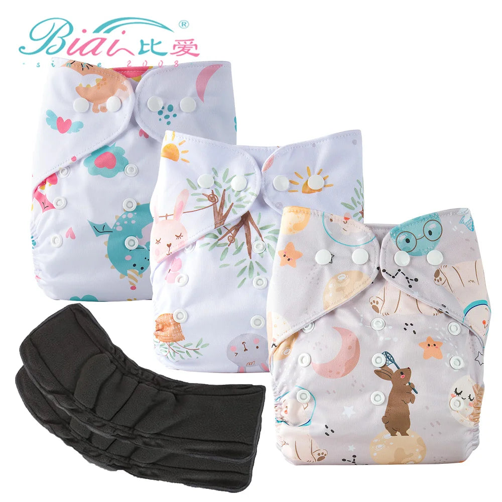 Factory Sales Baby Diaper Panties Anit-seep Reusable Washable Printed One Row Snaps Potty Training Pants Aged 1-3 Years Old