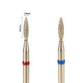 Fine Medium Bud Drop Rotary Burrs 3/32" Safety Wholesale 1.8*7.0mm Flame Efile Manicure Cuticle Russian Diamond Nail Drill Bits